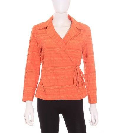 camisa mujer nuria mora cruzada en color naranja floral de segunda mano 5ce10bd6f39f2 1