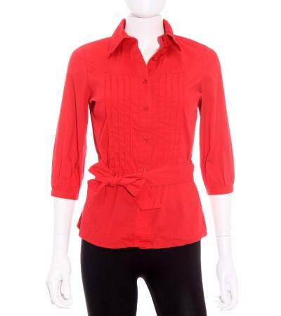 camisa mujer stradivarius de manga francesa en rojo tela plisada cinturon de segunda mano 5ce0f077a491c 1