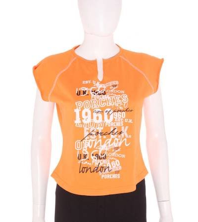 camiseta mujer en color naranja letras blanco y negro de segunda mano 5cdea87dcf5a2 1