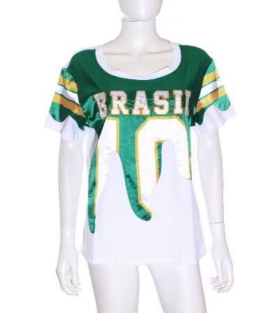camiseta mujer yess miss de estilo deporte sport brasil en verde amarillo y blanco de segunda mano 5cdea3d46f1de 1
