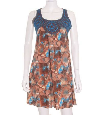 vestido barato online mujer hhg sin mangas en marron y azul de segunda mano 5cdfb1cae6283 1