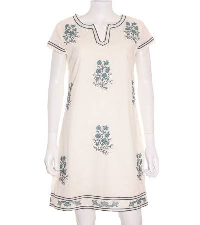 vestido mujer anany de algodon en blanco con motivos florales de segunda mano 5cdfb1aa45823 1